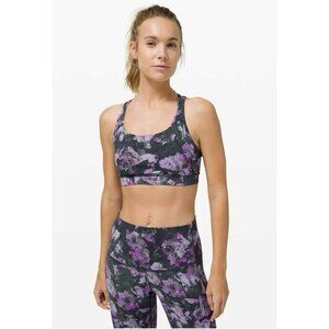Lululemon Energy Bra *Medium Support, B–D Cup Floral Shift Multi Size 10 EUC